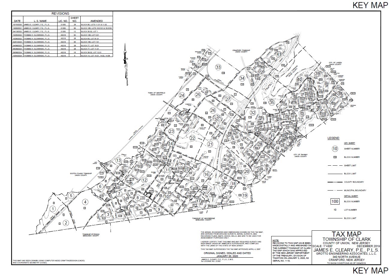 Clark Tax Map - Key Map (PDF)