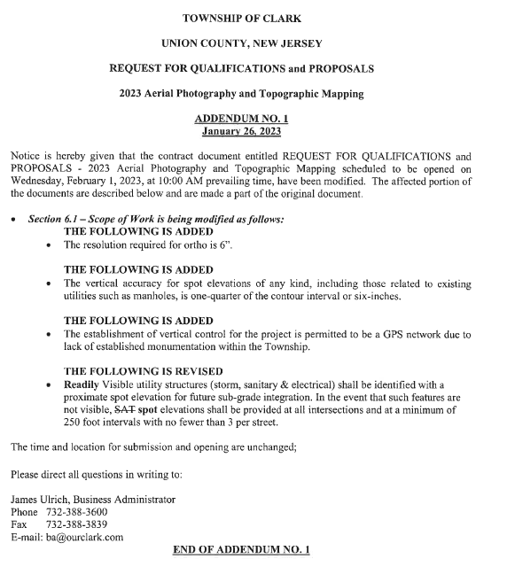 2023 Addendum No. 1 - Request for Qualification and Proposals